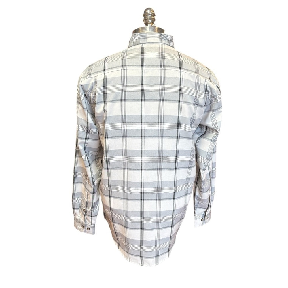 Tilley Men's Travel Shirt Gray Plaid Button-Down Shirt Wrinkle Free Sz. M - Picture 5 of 10